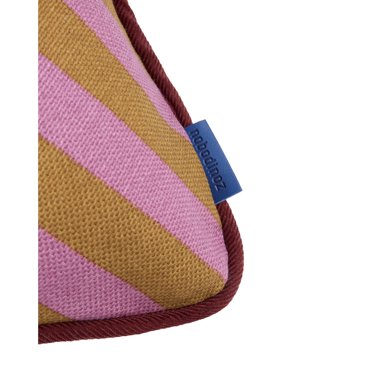 Coussin rectangulaire Ray pink curry stripes, NOBODINOZ