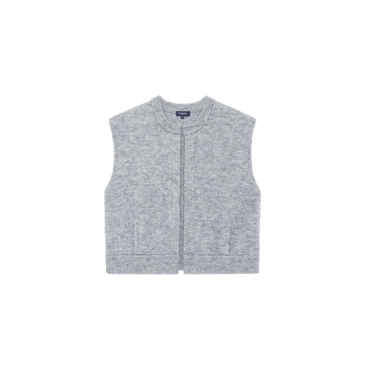 Gilet droit col rond MANISSA gris, CAROLL