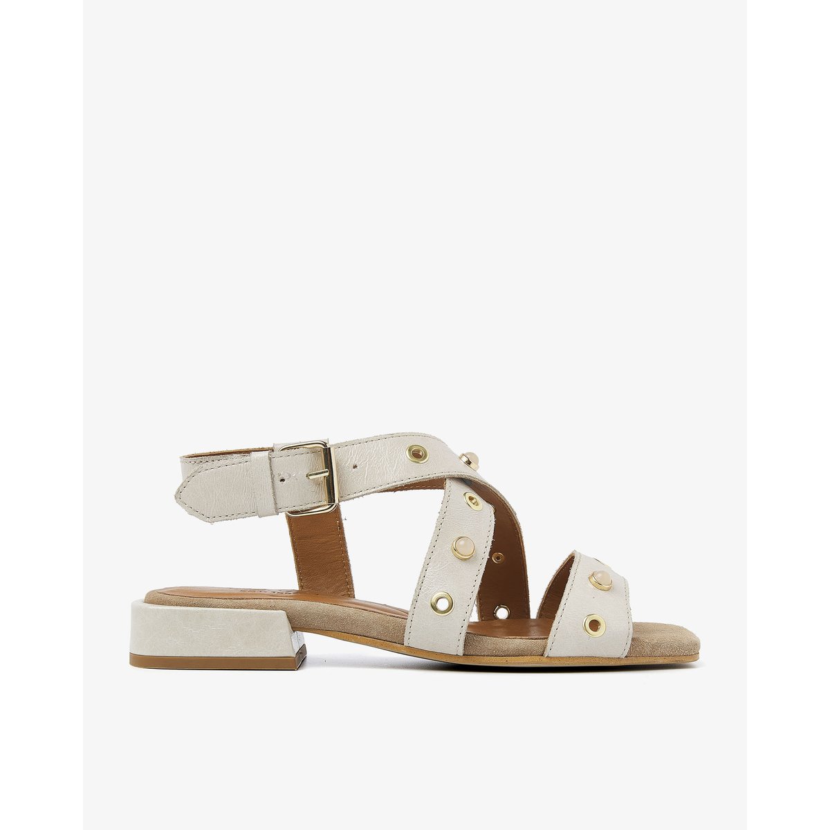 Sandales en cuir GIGI POLLY beige, VIA VAI