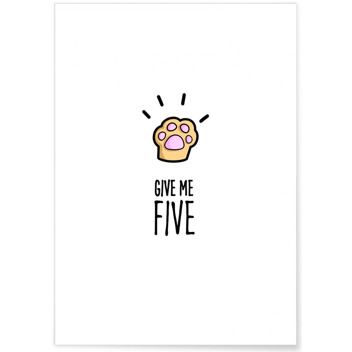 Affiche Give me five blanc, L'AFFICHERIE