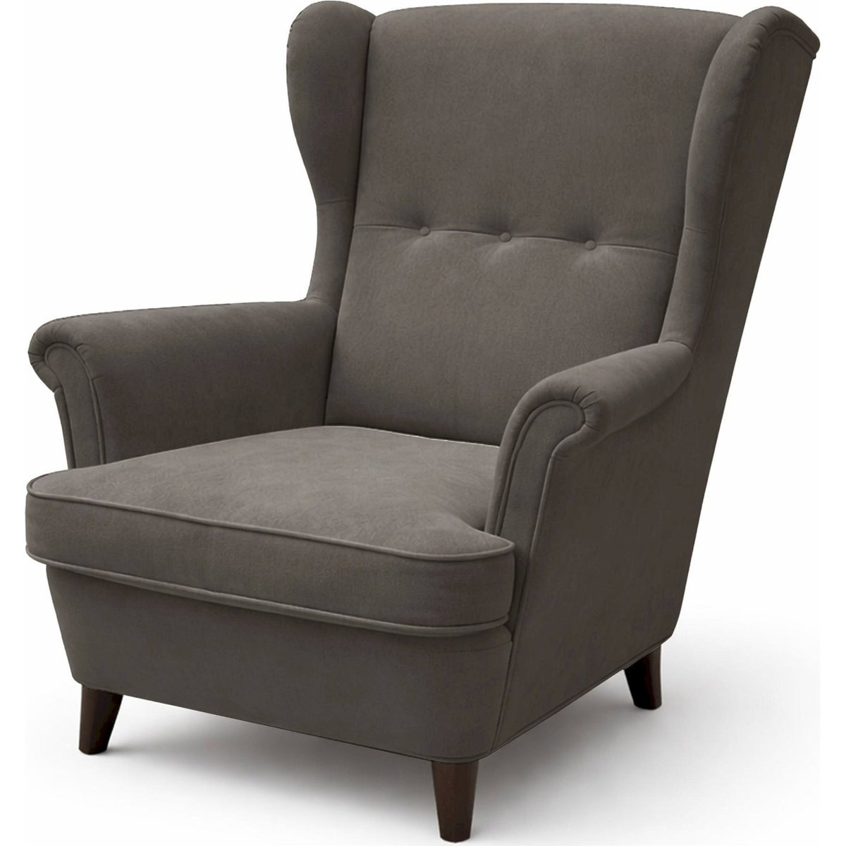 Fauteuil à oreilles MALMELLO avec repose-pieds bleu nuit cloud, RECOLLECTION