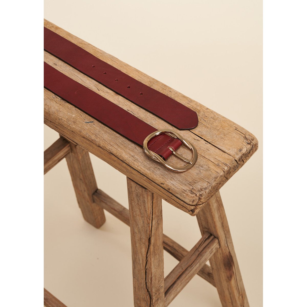 Ceinture en cuir boucle fantaisie aubergine, LA FEE MARABOUTEE