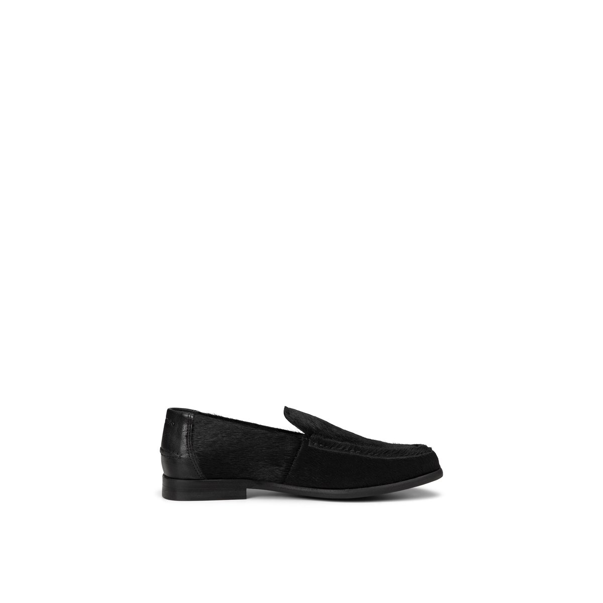 Mocassins modèle Fiona en cuir de bovin avec une surface à poils naturels noir, MARC O'POLO