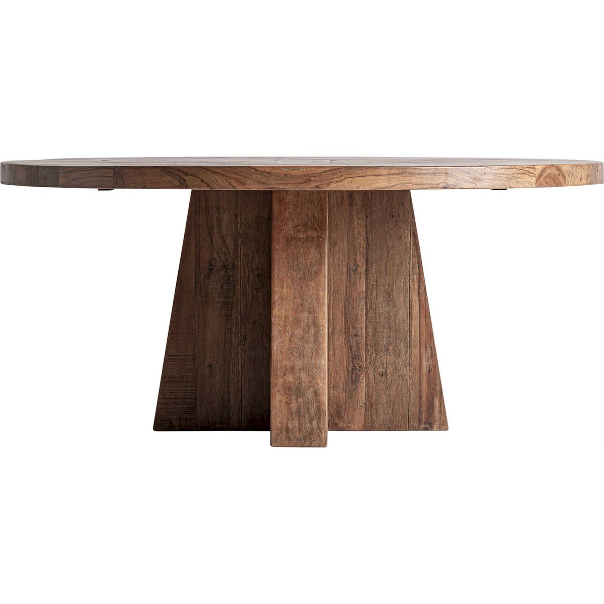 Table à manger en bois de sal, Carré 8 places bois de sal marron foncé, RECOLLECTION
