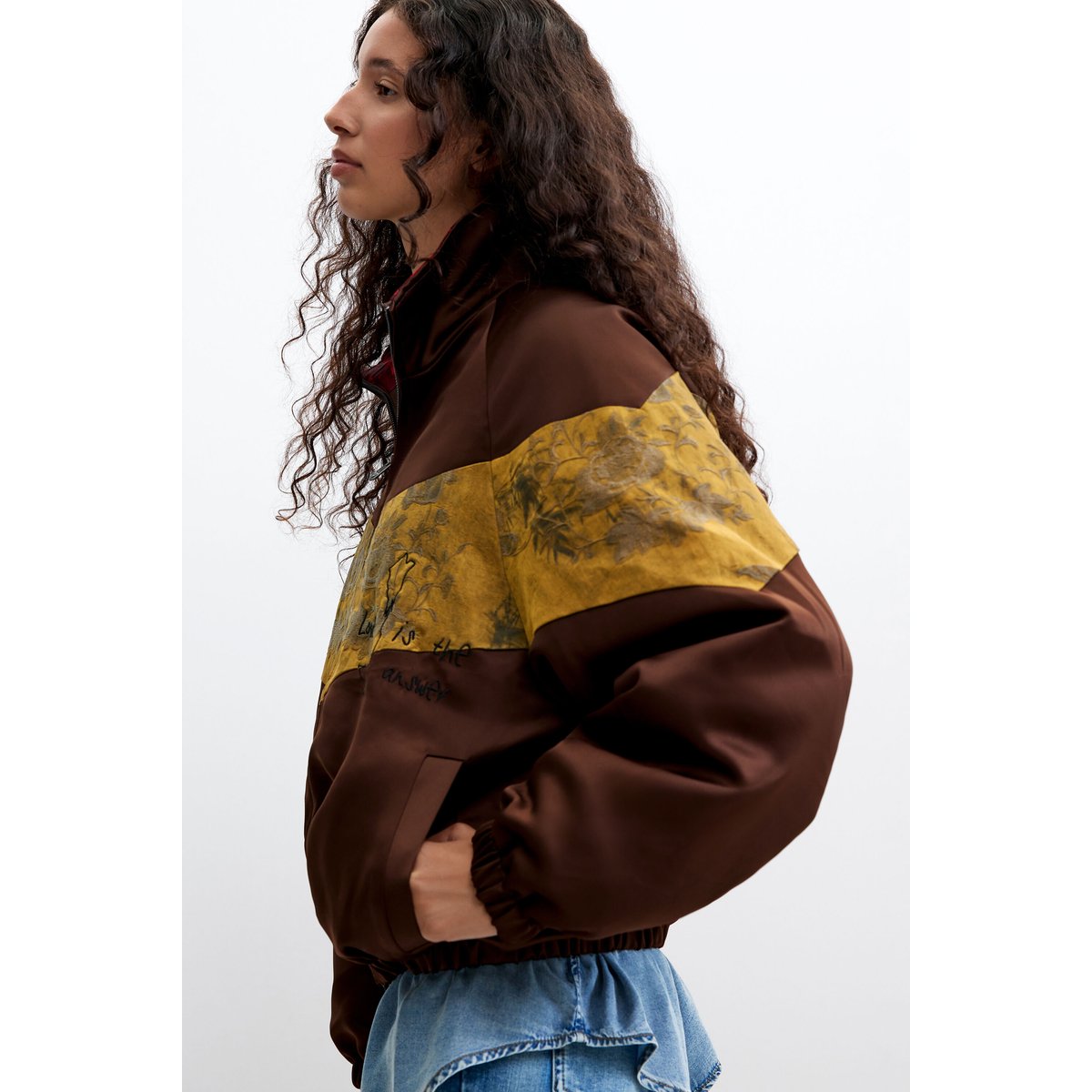 veste oversize imprimée marron, DESIGUAL
