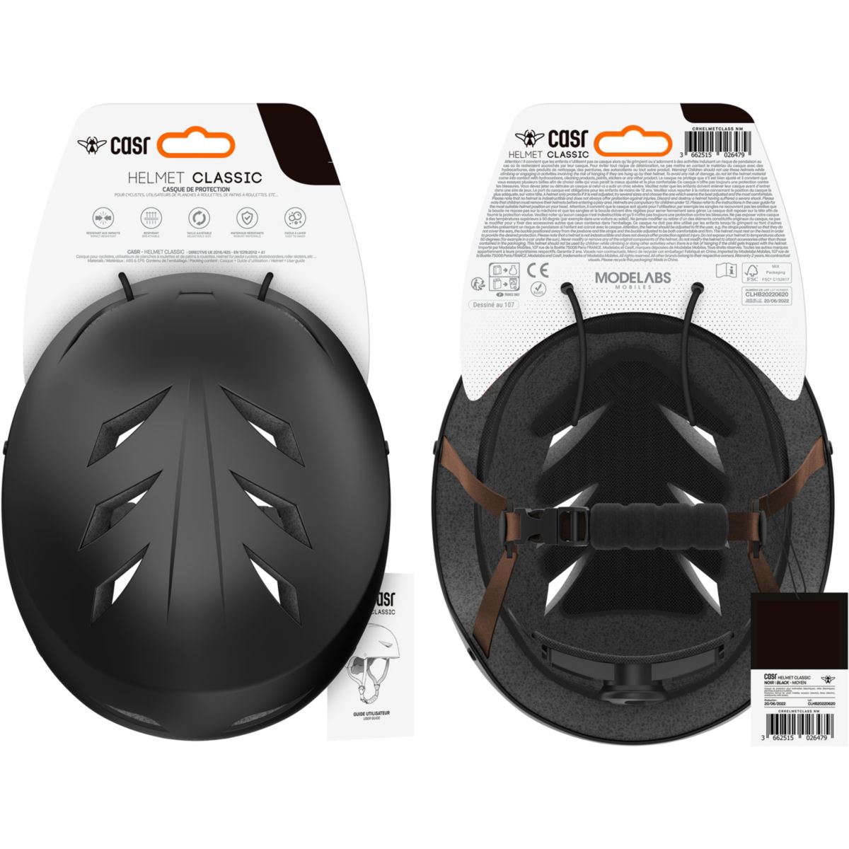 Casque Classico noir et marron taille S noir, CASR