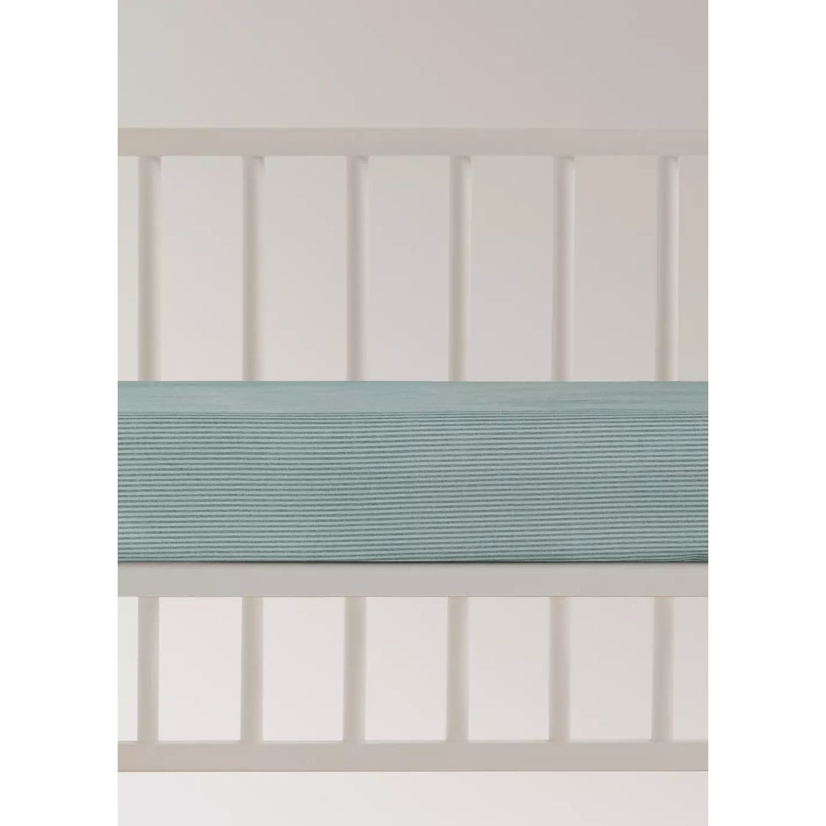 Drap-housse en percale de coton pour lit bébé 60 cm vert, MANGO HOME