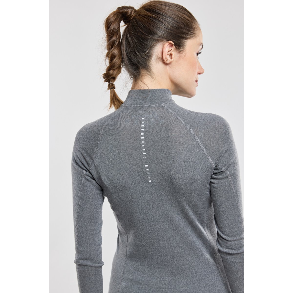 T-shirt thermique 3 OLIVIA gris moyen chine, BERMUDES