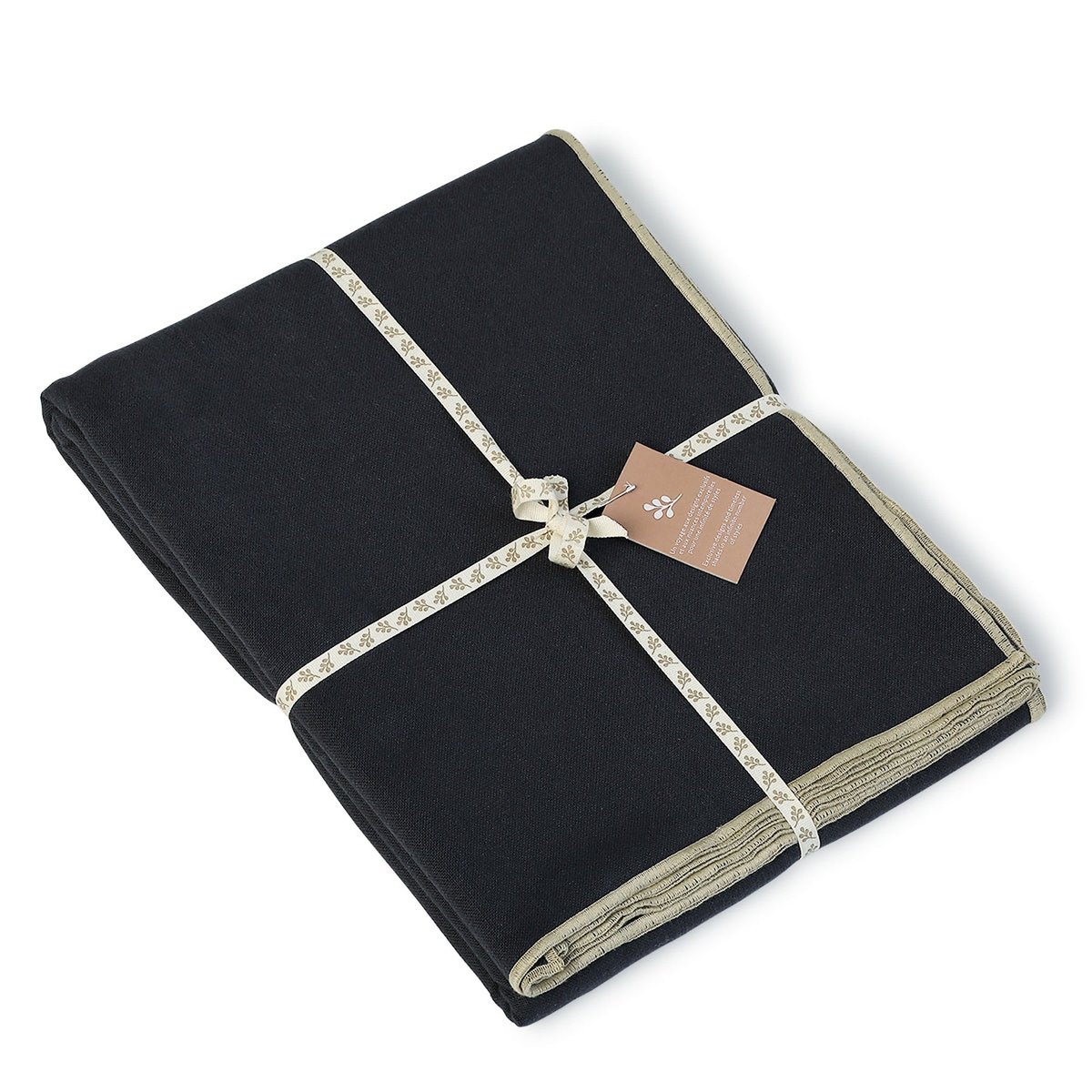 Nappe toile de coton JULES fusain / sable, FEBRONIE