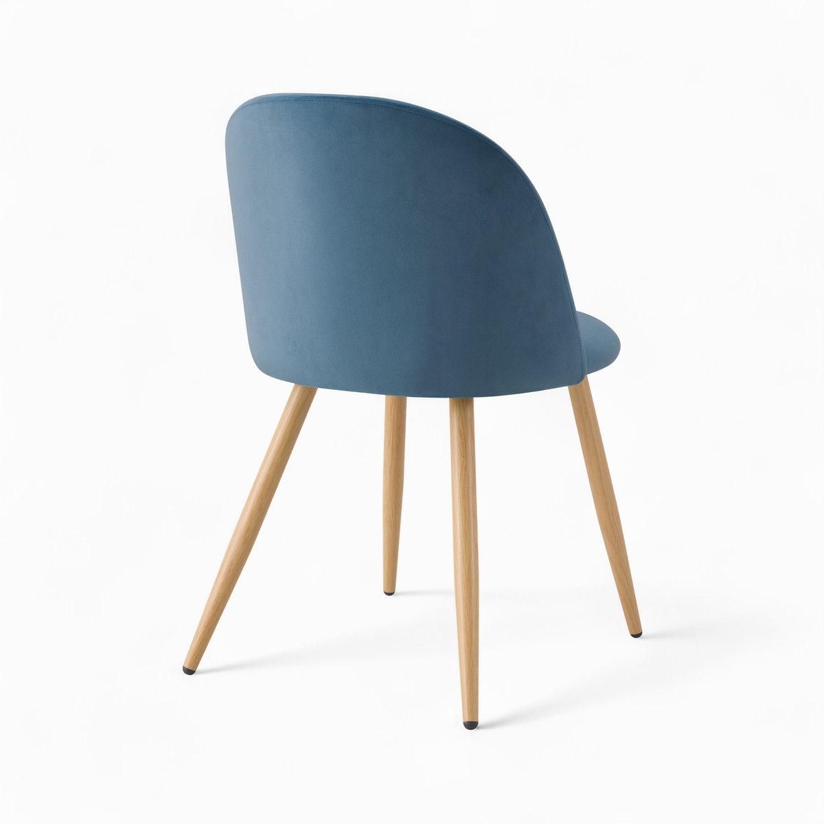 Pack 4 chaises en velours - COZY bleu et bleu foncé, MAISON PAVANE