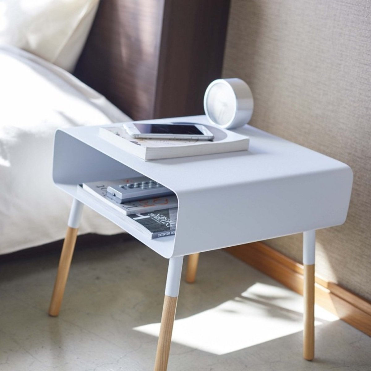 Petite table d'appoint chevet  Plain blanc, YAMAZAKI