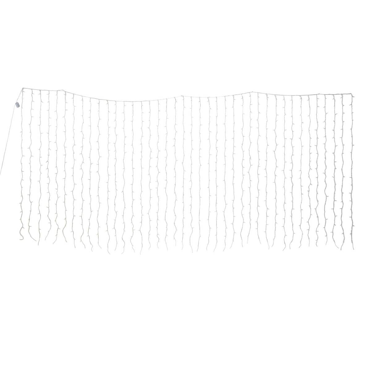 Rideau lumineux de façade d'extérieur 4 x 2 m 800 LED blanc froid à effets avec minuteur sur secteur blanc chaud, ATMOSPHERA