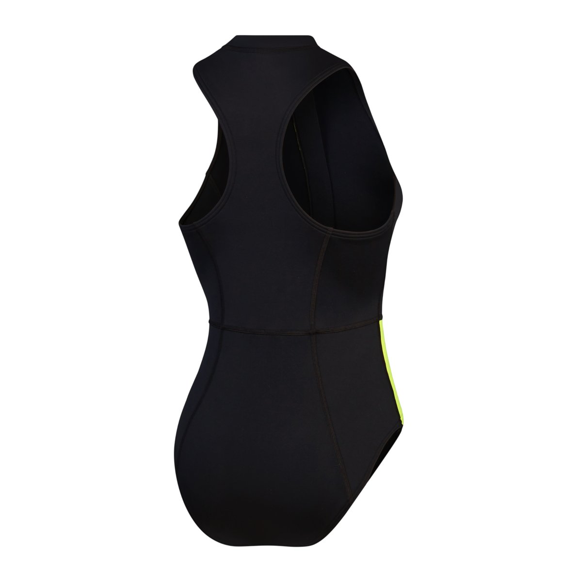 Maillot de bain 1 pièce sans manches à fermeture éclair avant motif/style blocs de couleurs noir / jaune, SPEEDO