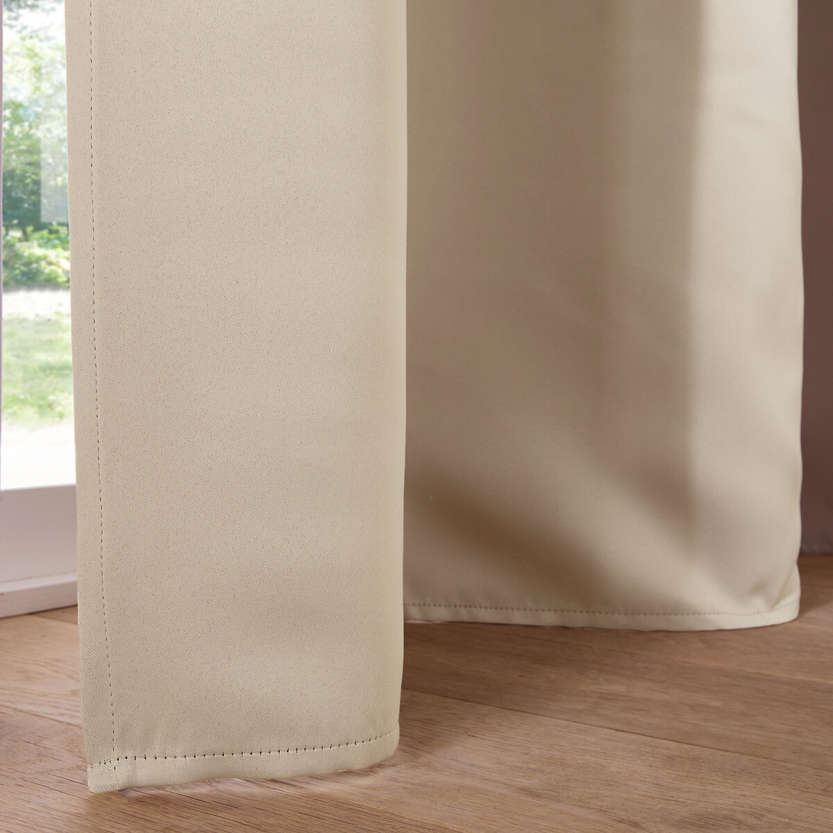 Cortina opaca Voda con trabillas ocultas beige marrón claro, LA REDOUTE INTERIEURS