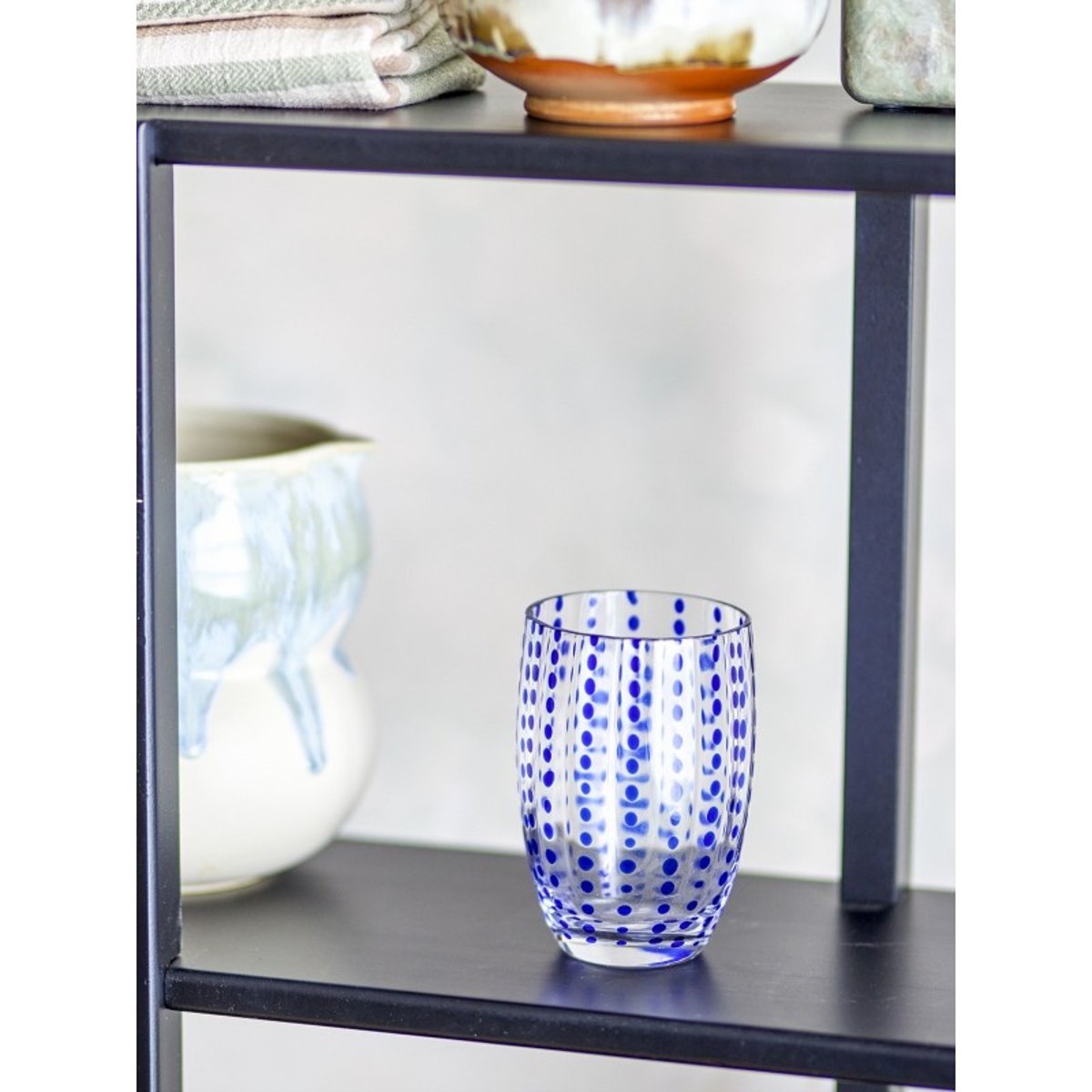 Verre à eau soufflé Brinley set de 4 bleu, BLOOMINGVILLE