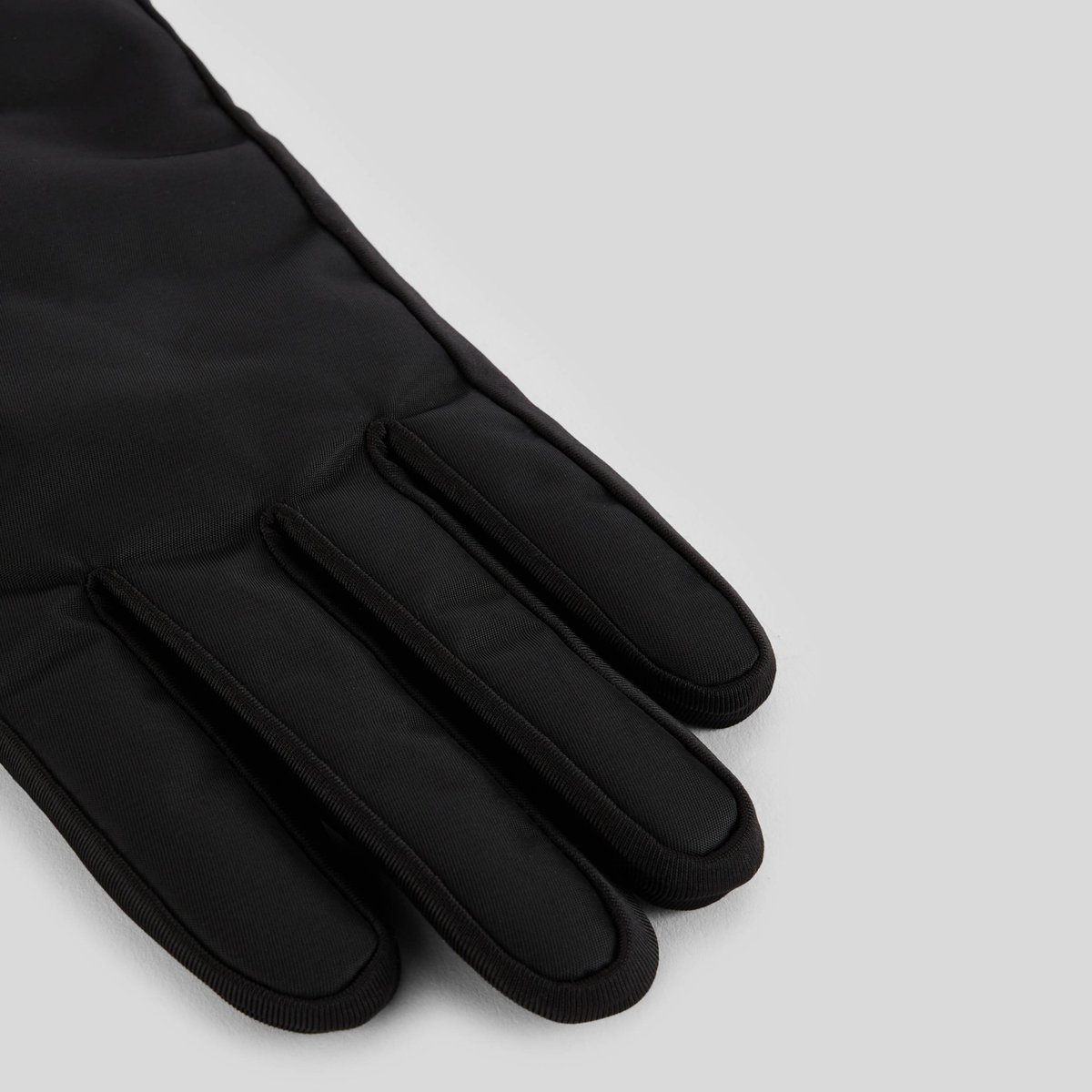 Gants bi-matière à manche élastiquée noir, MONOPRIX