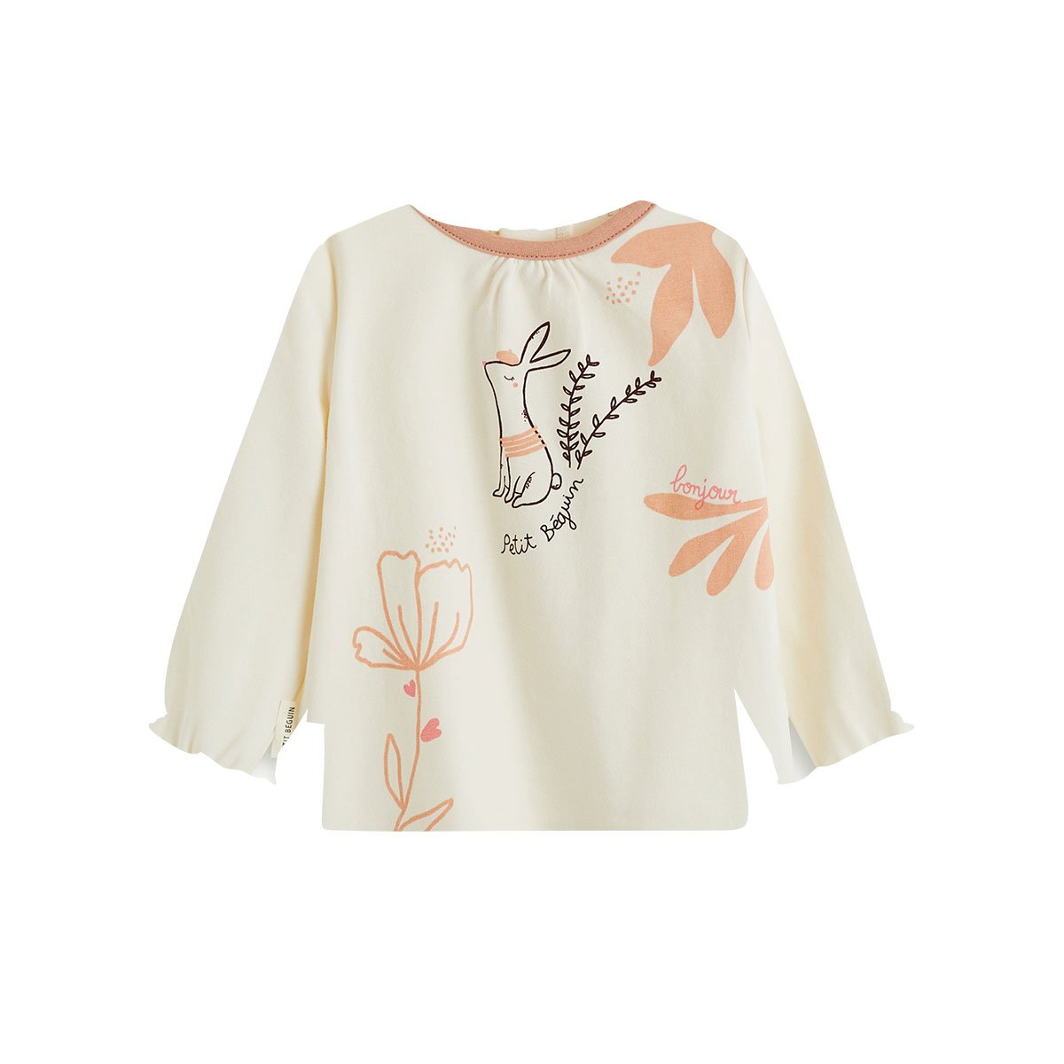 Lot de 2 t-shirts bébé manches longues Aimée ecru, PETIT BEGUIN