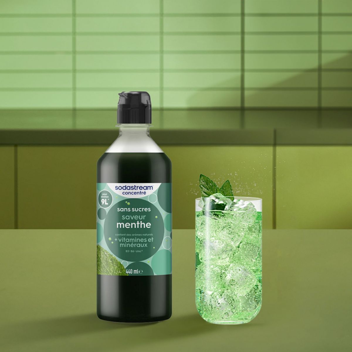 Concentré MENTHE SANS SUCRES 440ml couleur unique, SODASTREAM