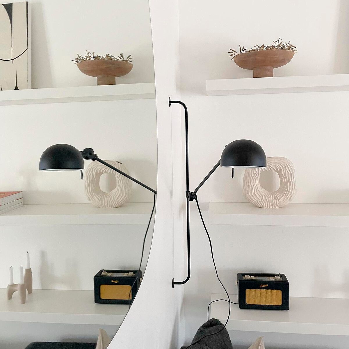 Aplique metálico regulable con brazo articulado, Kikan negro mate, LA REDOUTE INTERIEURS