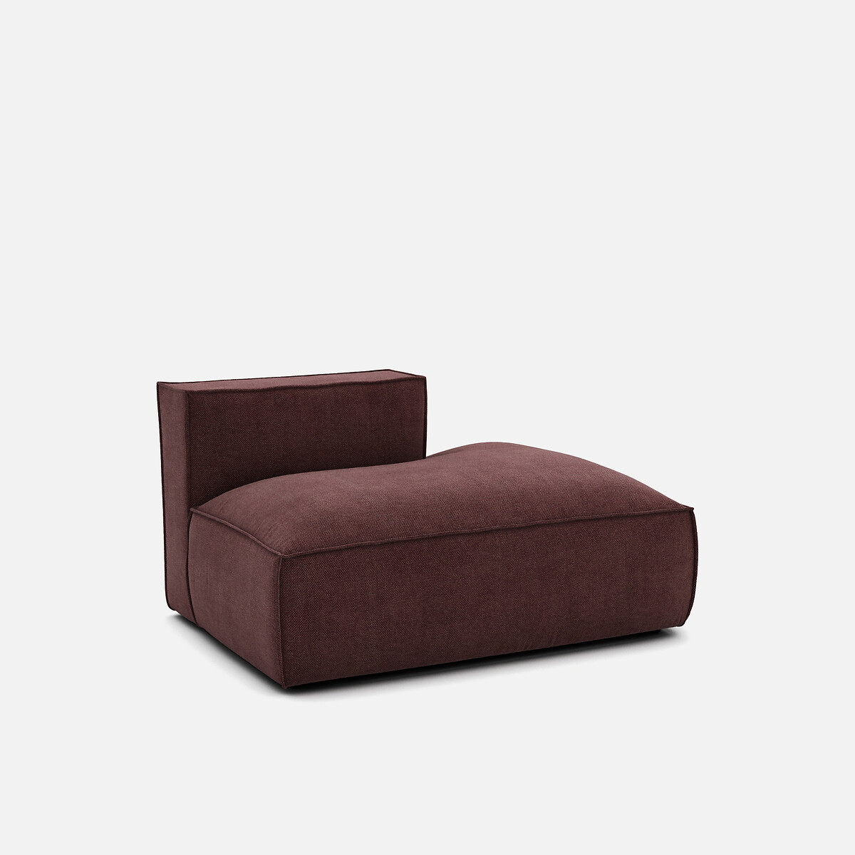 Récamiere-Element rechts für modulares Sofa SEVEN, aus Strukturgewebe pflaume, LA REDOUTE INTERIEURS
