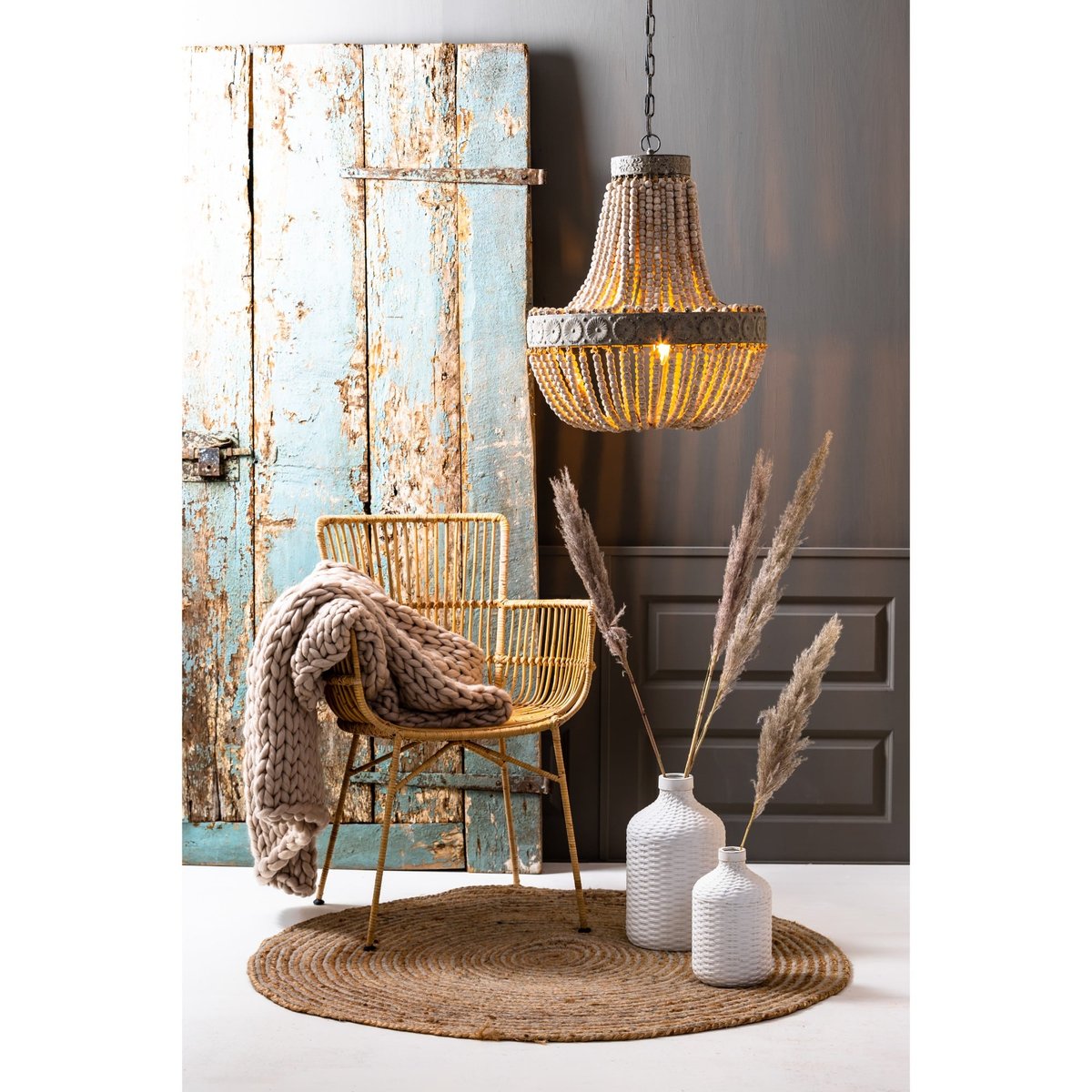 Lampe Suspendue Métal LUNA blanc, LIGHT & LIVING 