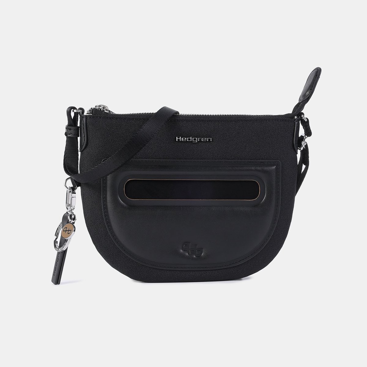 Sac bandoulière demi-lune compact sécurisé black, HEDGREN