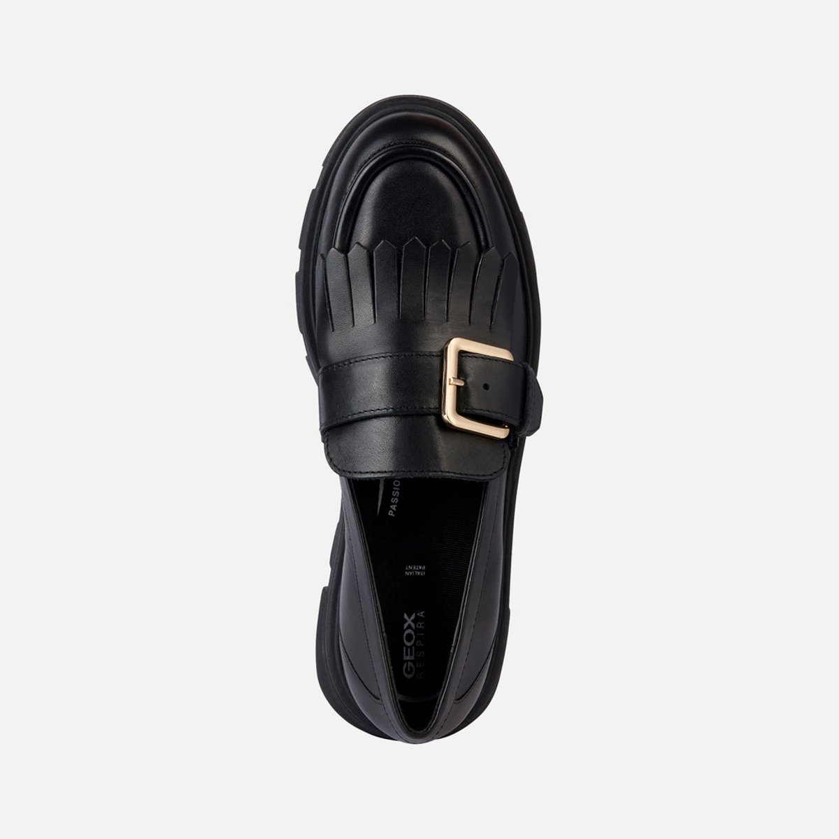 Mocassins cuir respirants Vilde noir, GEOX