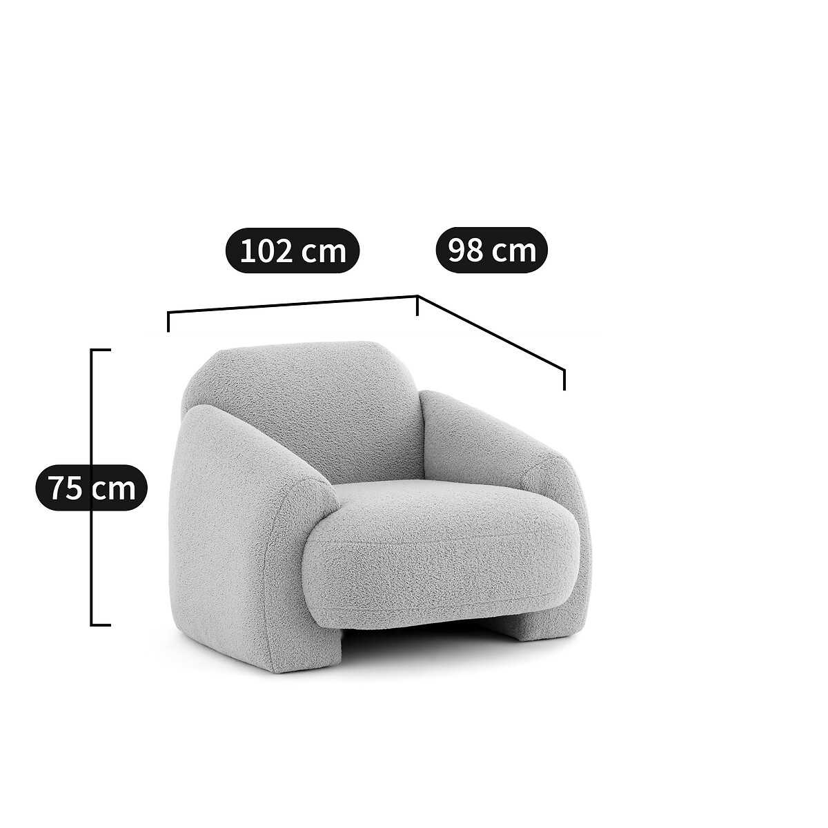 Badstof fauteuil, Machoa ecru, LA REDOUTE INTERIEURS