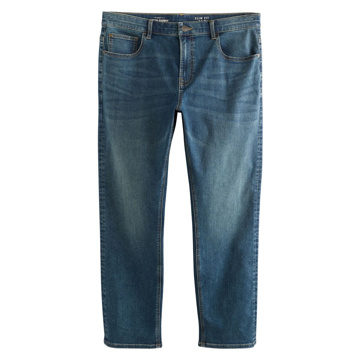 Jean stretch coupe slim classique bleu profond vintage, NEXT