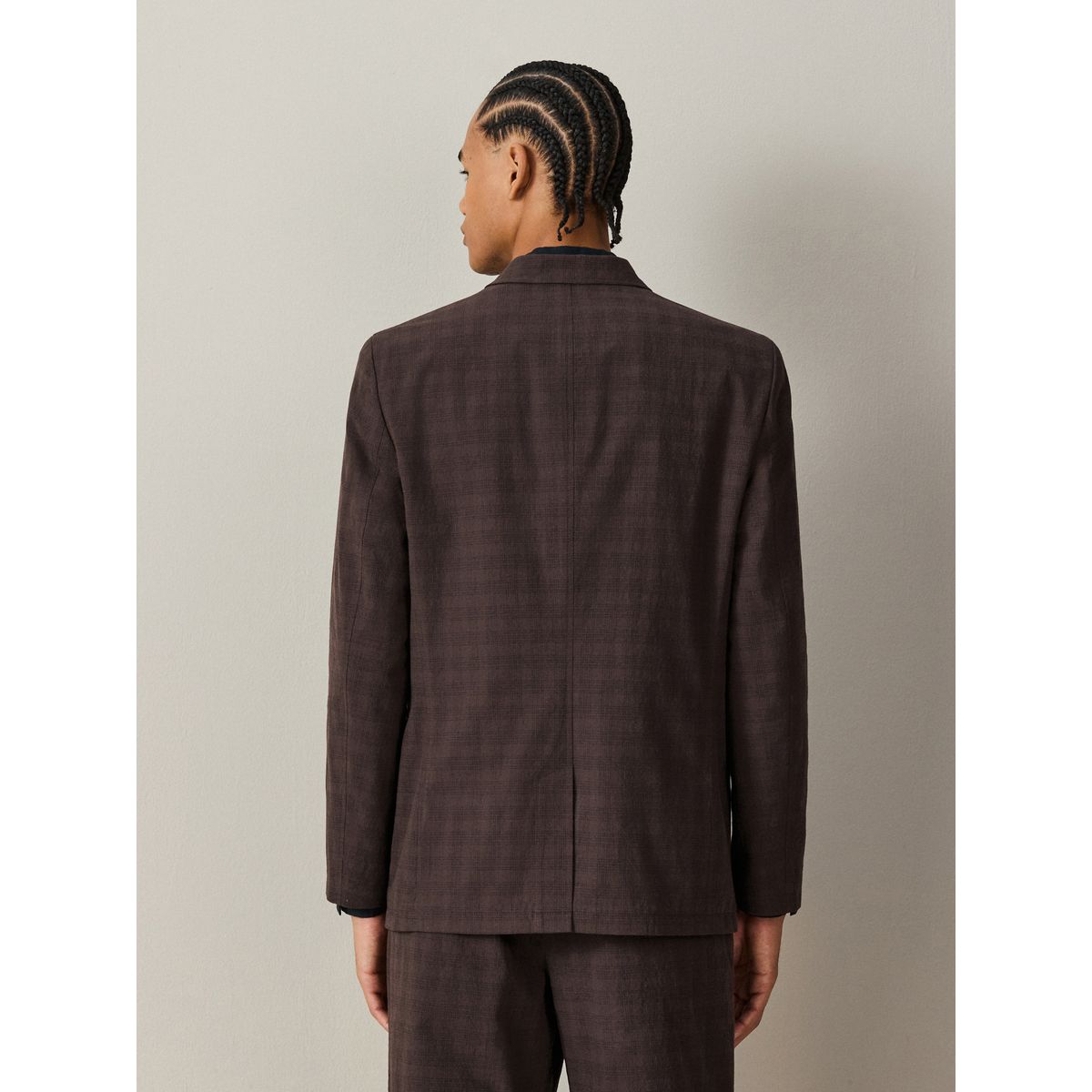 Veste de costume décontractée en coton marron, NEXT