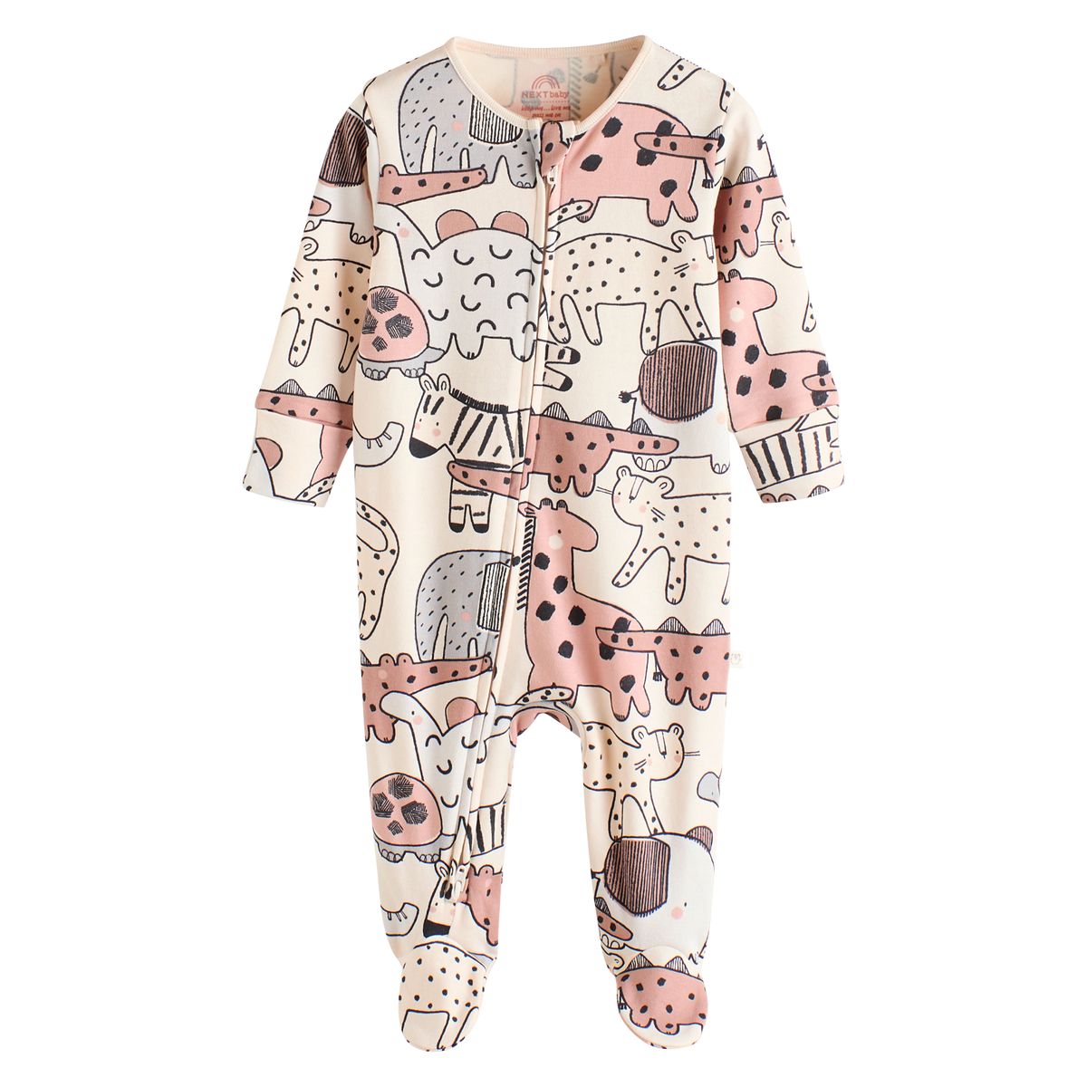 Dors-bien à zip double sens bébé, lot de 3 marron/crème, NEXT
