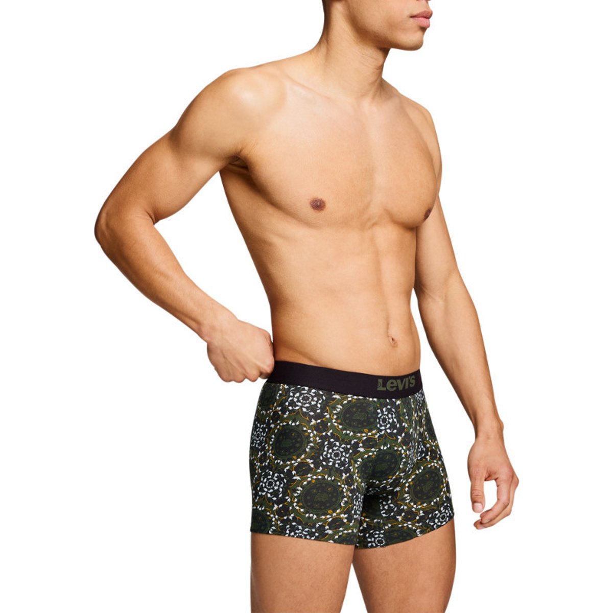 Lot de 2 boxers courts noir et vert en coton avec ceinture élastiquée noir et vert, LEVI'S