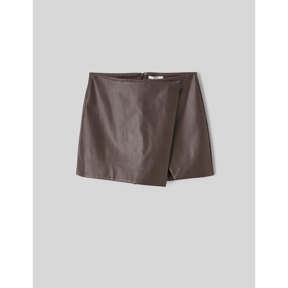 Jupe short effet enduit marron foncée, BZB
