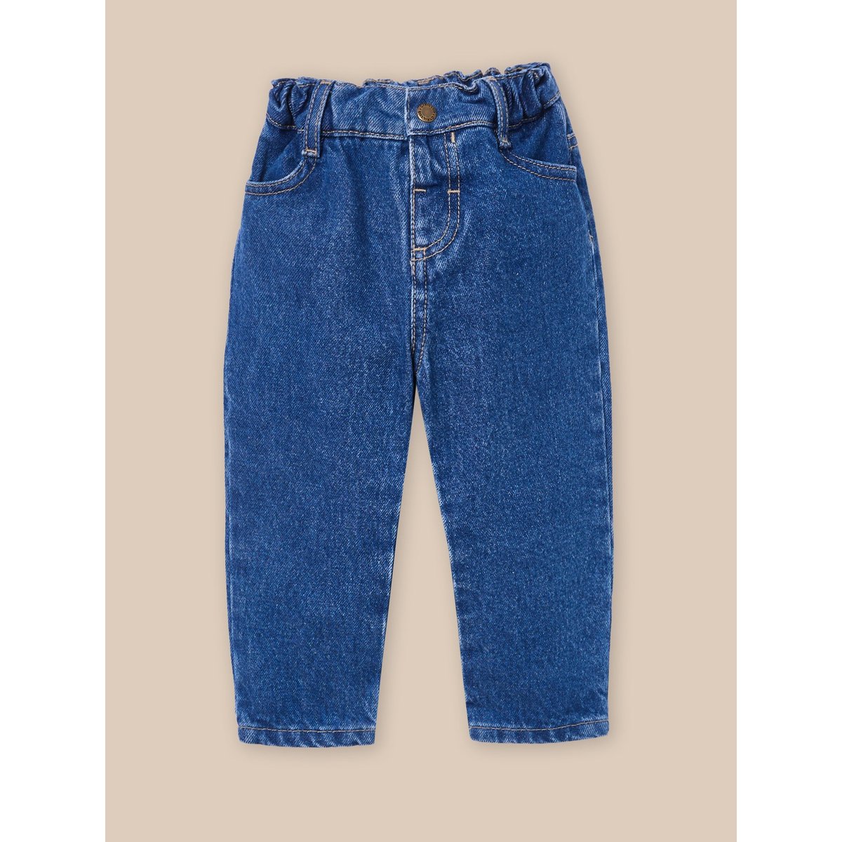 Pantalon droit en denim denim bleu, CYRILLUS