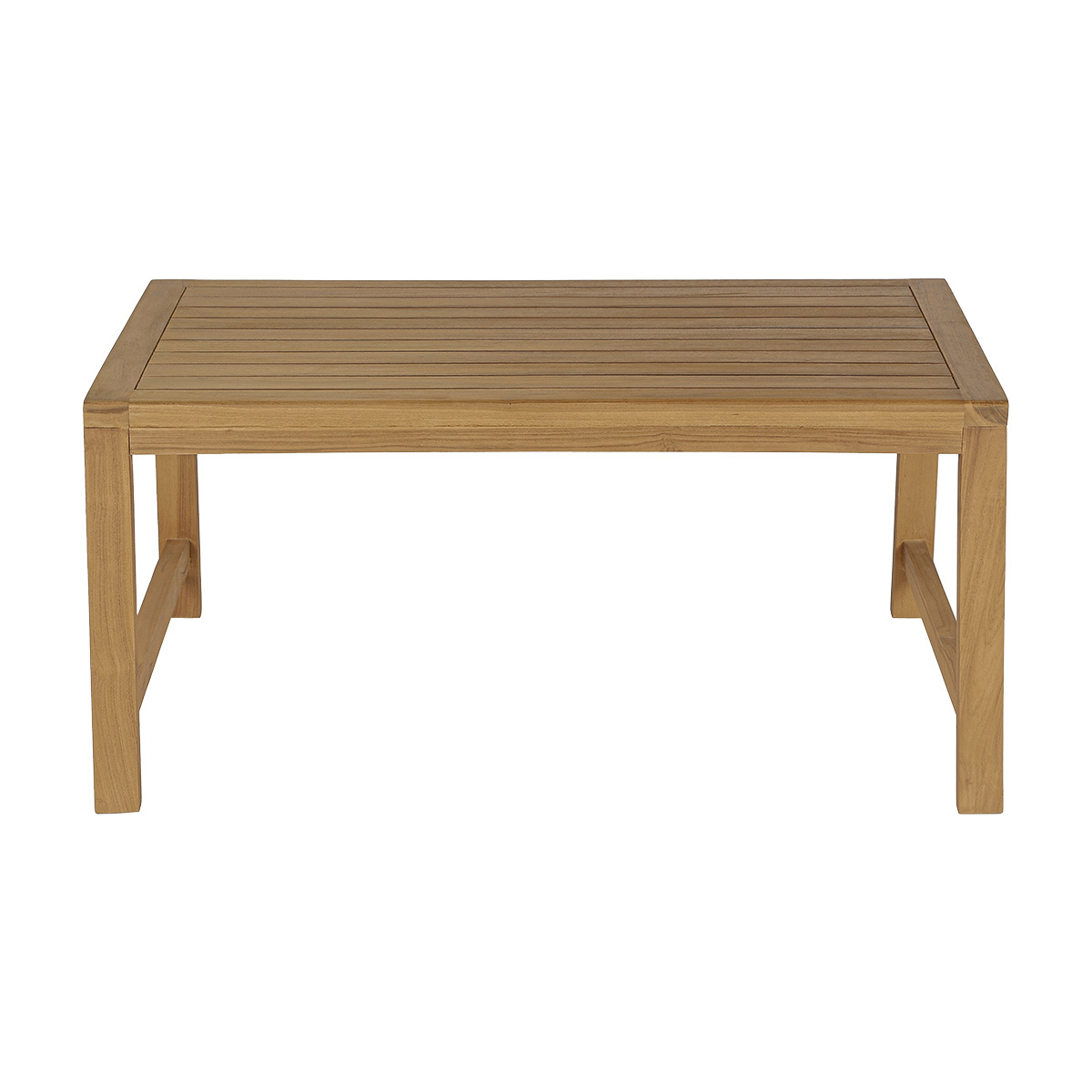 Table basse de jardin rectangulaire en bois teck massif L100 cm SUNDA couleur unique, MILIBOO
