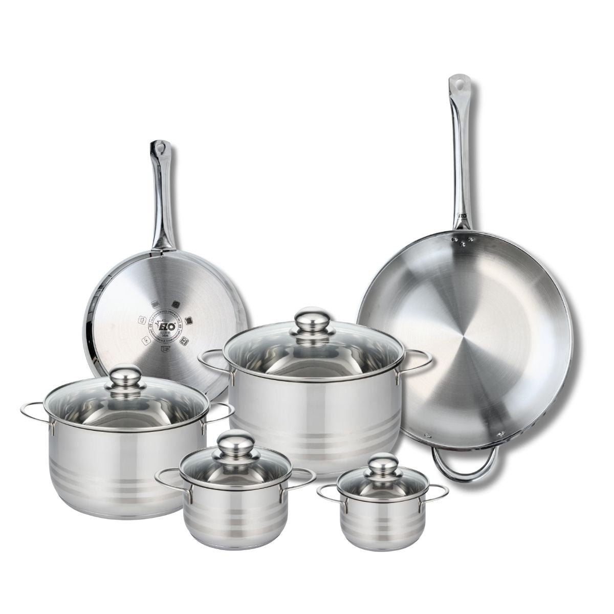 2 poêles 24/32cm + 4 faitouts 12/14/20/24cm PROFI BRILLANT gris, ELO