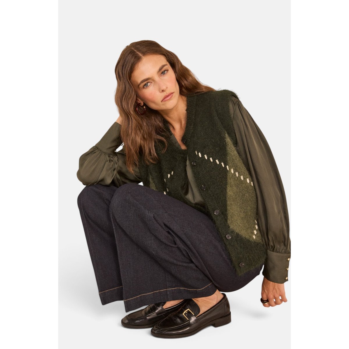Gilet sans manches en mohair ALPHA cypres, Maison 123
