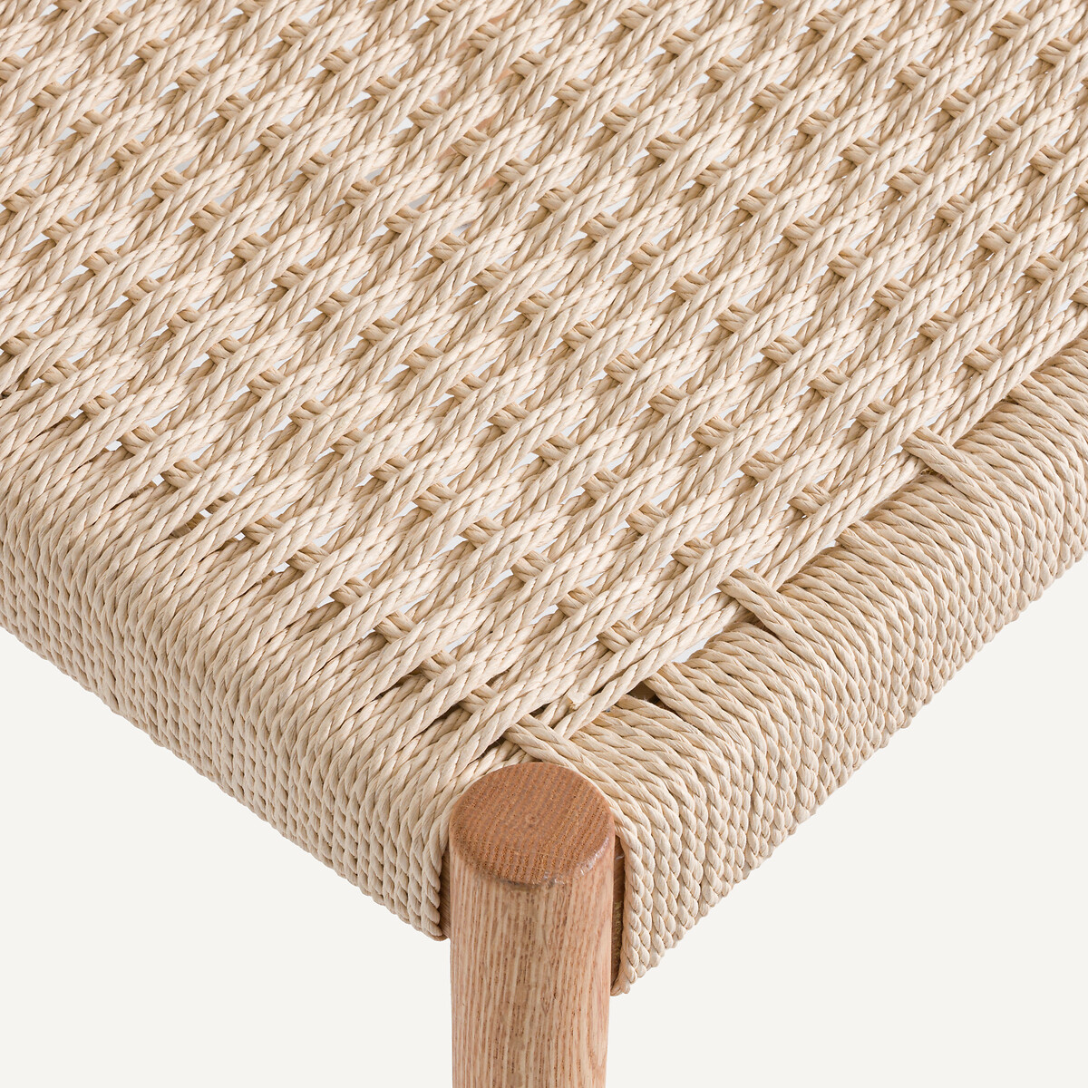 Chaise en frêne massif, assise en corde de papier tressée, IZIE chêne naturel, AM.PM