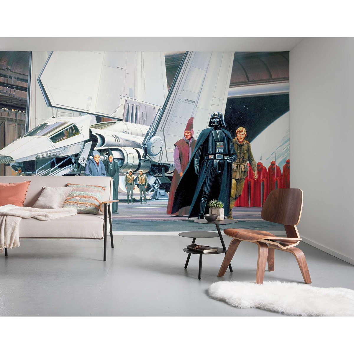 Papier peint Komar - Star Wars Classic RMQ Death Star Shuttle Dock - 500 x 250 cm gris, HEXOA