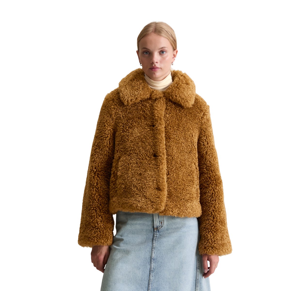 Veste en peluche régulière en peluche douce Curly marron, MARC O’POLO DENIM