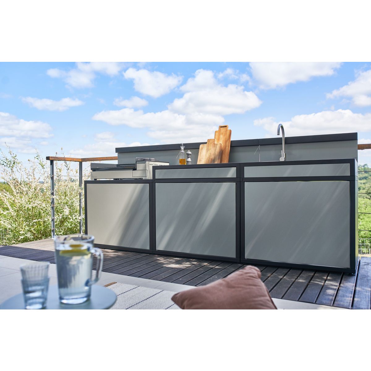 Plancha électrique Premium E 60 A NG 2 brûleurs à poser, 58.5x40.5 cm gris / noir, FORGE ADOUR
