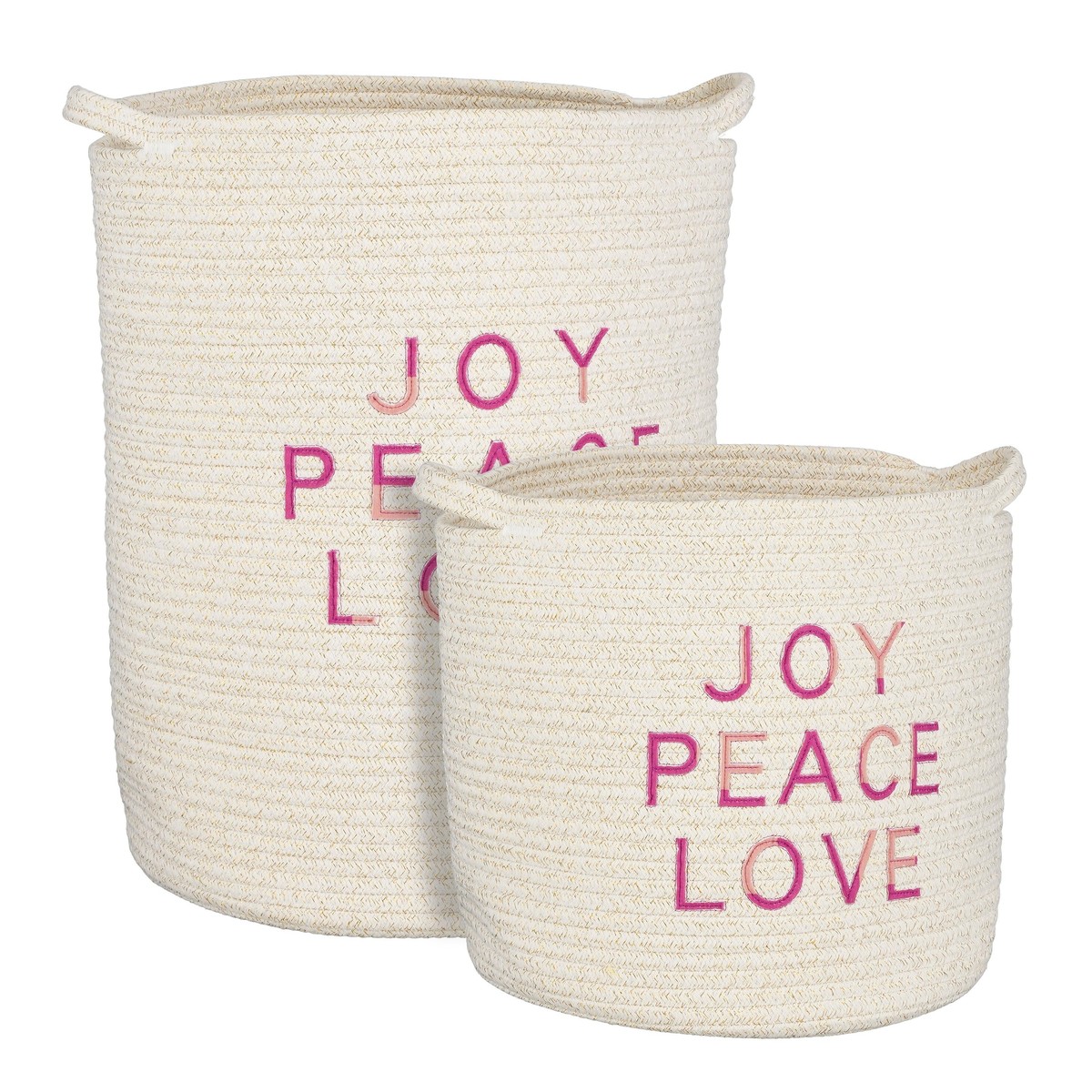 Ensemble de paniers de rangement blanc, MICA DECORATIONS