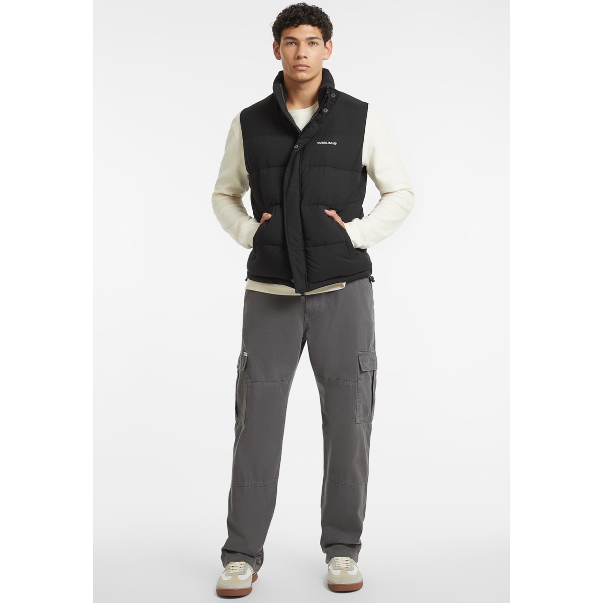 Doudoune Sans Manches Classique noir, GUESS