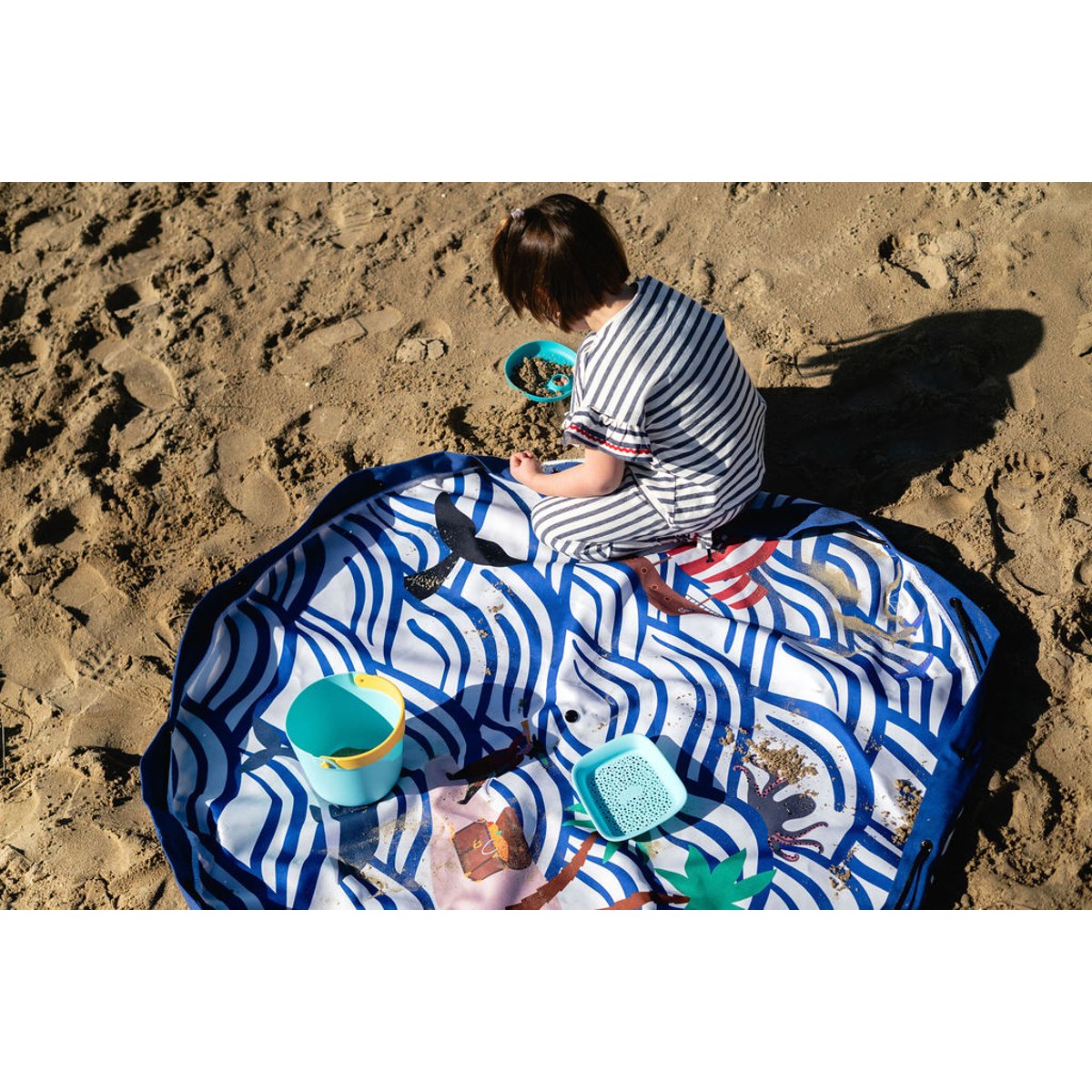 play&go - tapis de jeu & sac à jouets outdoor - pirate bleu, multicolor, PLAY ET GO