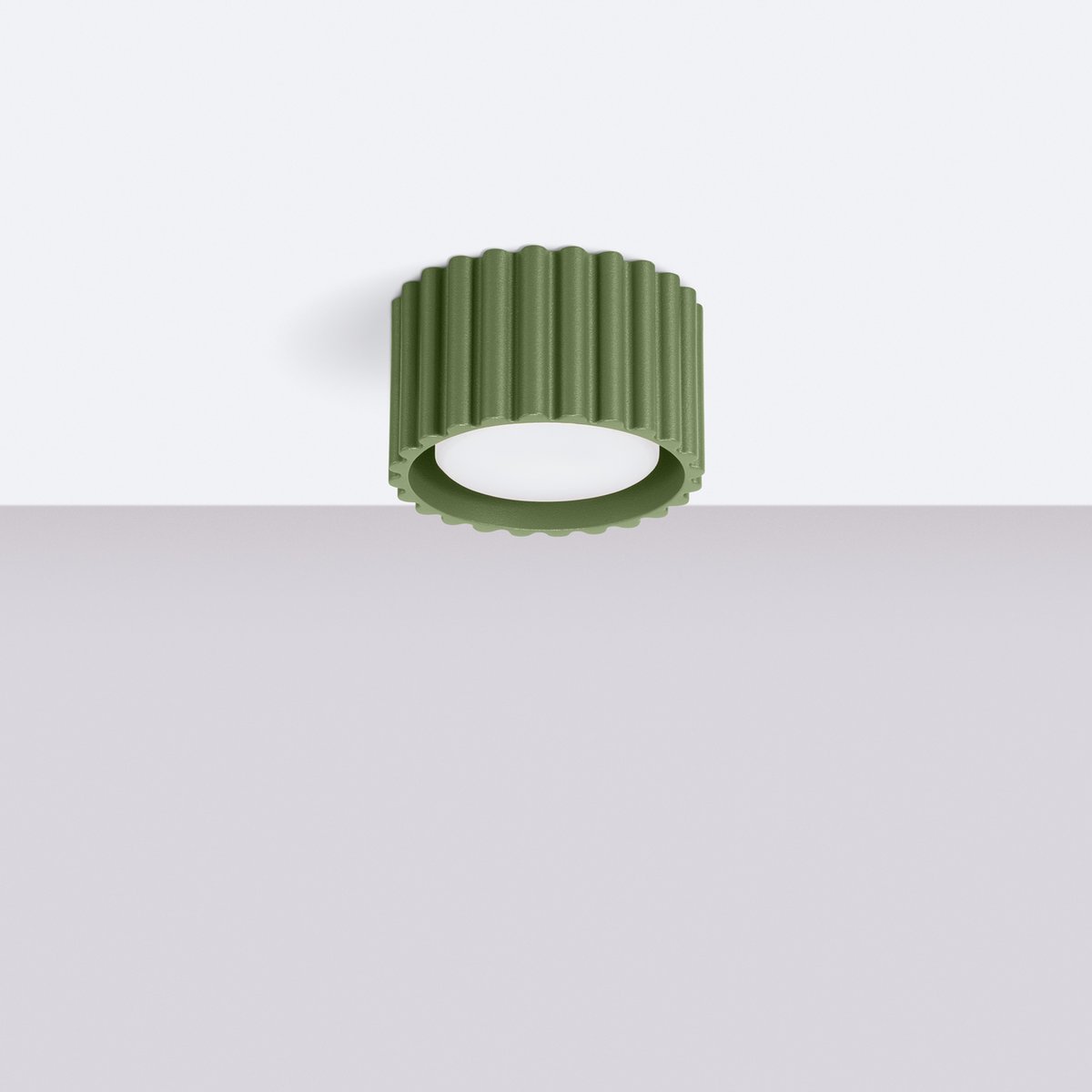 Plafonnier Aluminium Vert Olive Gx53 1 Aura vert, EDEN