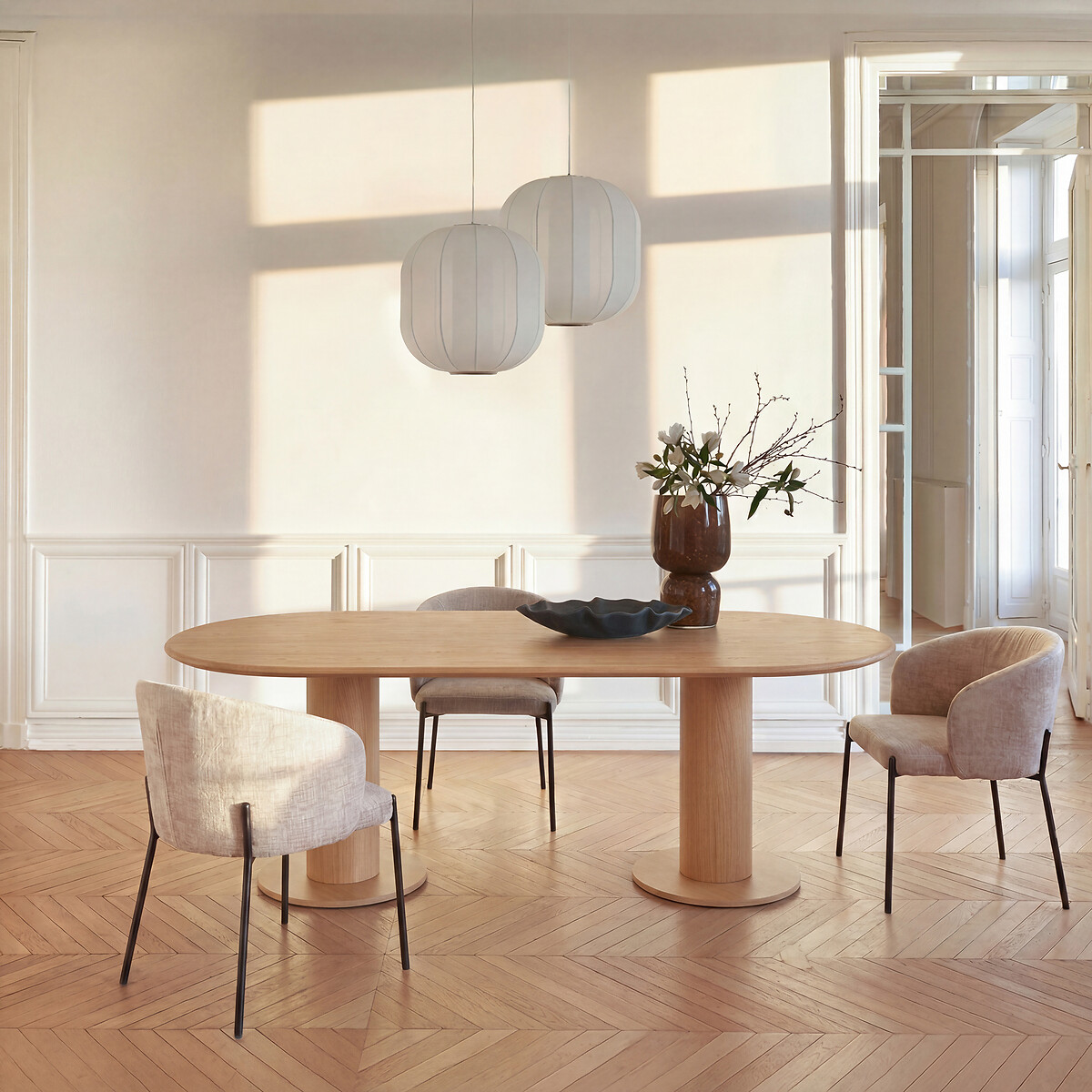 Plateau de table ovale, en chêne, longueur 220 cm, OVALO chêne naturel, AM.PM