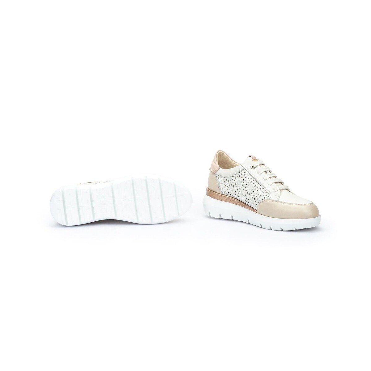 Rueda Leather Zip-Up Trainers white, PIKOLINOS
