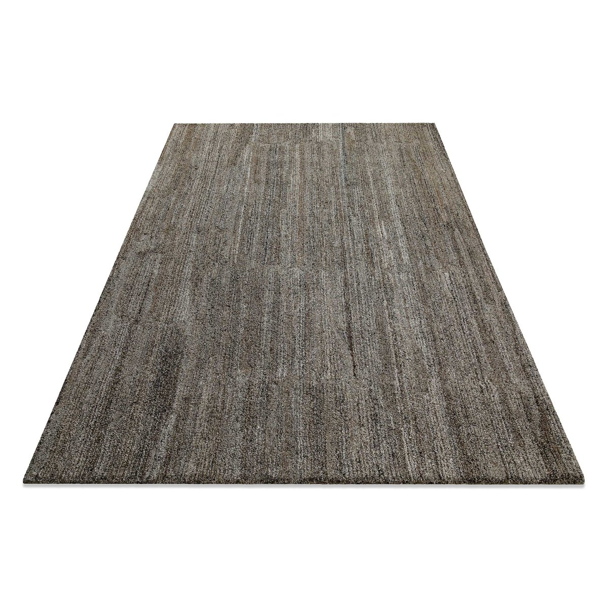 Tapis uni texturé style naturel , Hamptons EIGHTEEN gris marron, chiné, WECON HOME