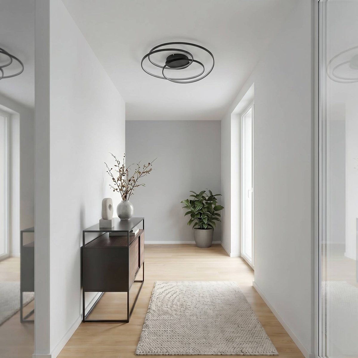 Plafonnier moderneLED, Kateryna noir mat, LINDBY