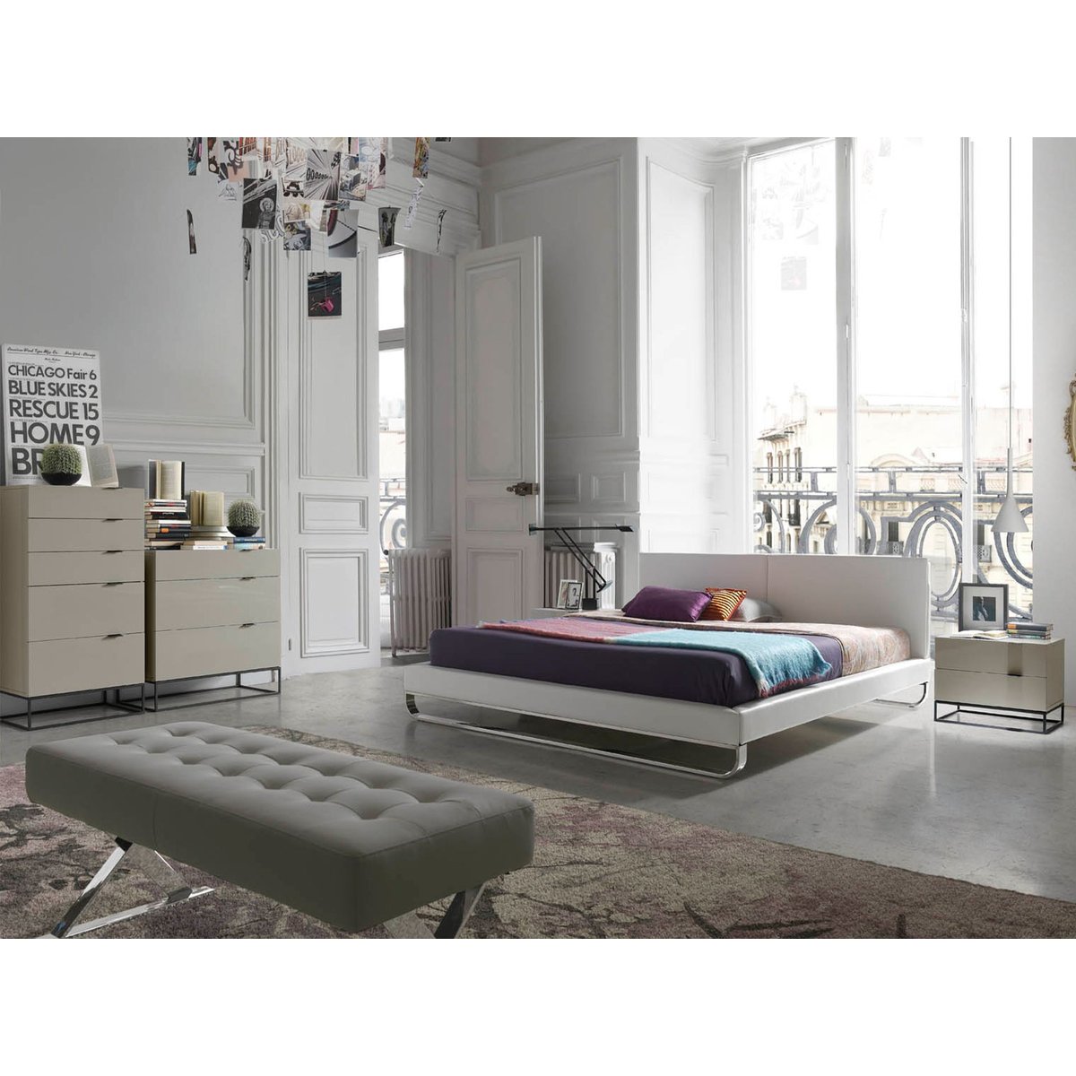 Chiffonnier bois et acier gris | noir, ANGEL CERDA